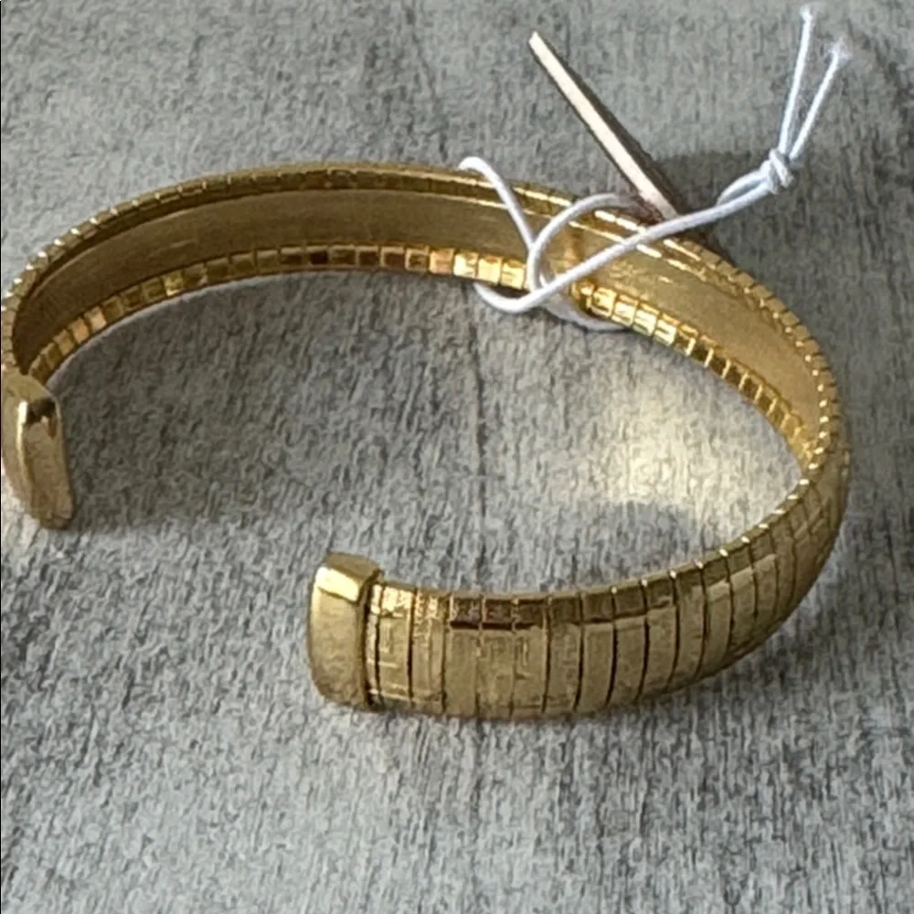 Mia Fiore Dyadema Gold Plated Bronze Open Cuff Bracelet Italy